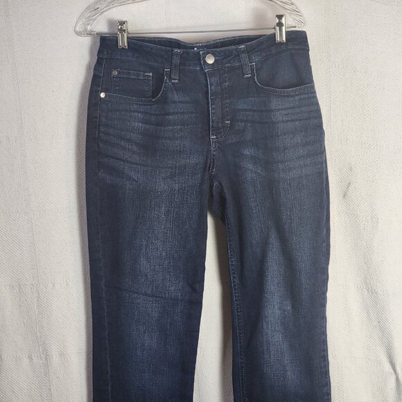 Lee Riders Darkest Wash Midrise Straight Leg Cotton Poly Span Jeans Size 8P - Picture 3 of 16